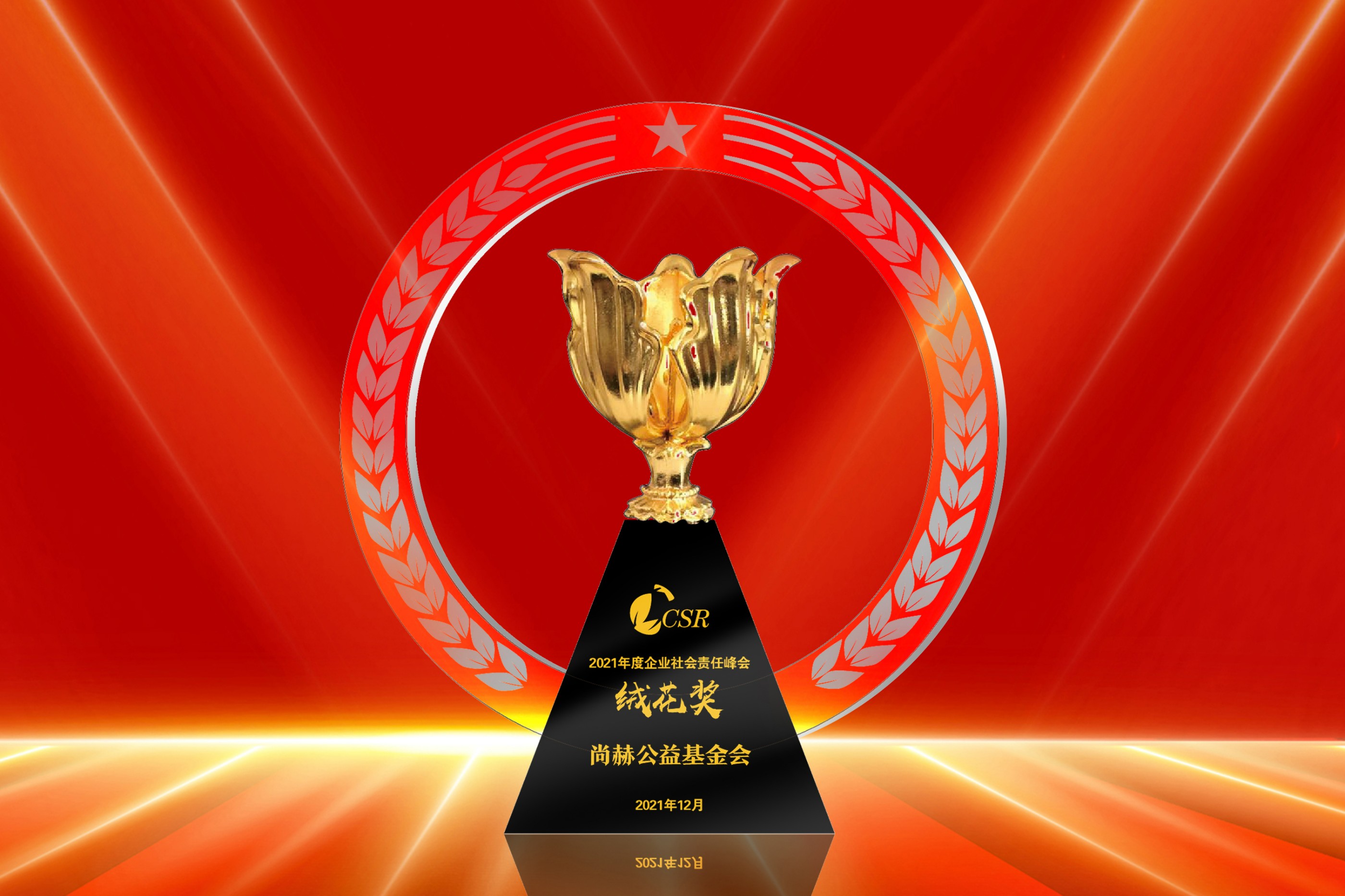 2021年12月-qy球友会公益基金会荣获“2021年度企业社会责任绒花奖”