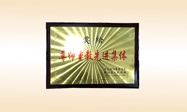 2018年10月-qy球友会公司荣获-中共固阳县委员会固阳人民政府-尊师重教先进集体